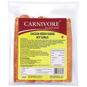 Carnivore Chicken Seekh Kebab (Hot & Garlic) - 500g