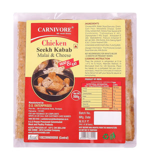 Carnivore Chicken Seekh Kebab (Malai & Cheese) - 500g